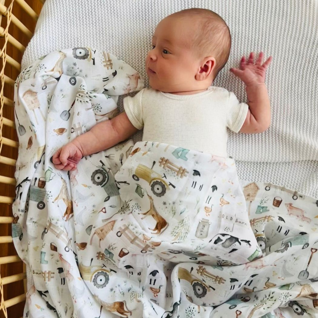 Mini & Me Bamboo Muslin Wrap - The Toy Station