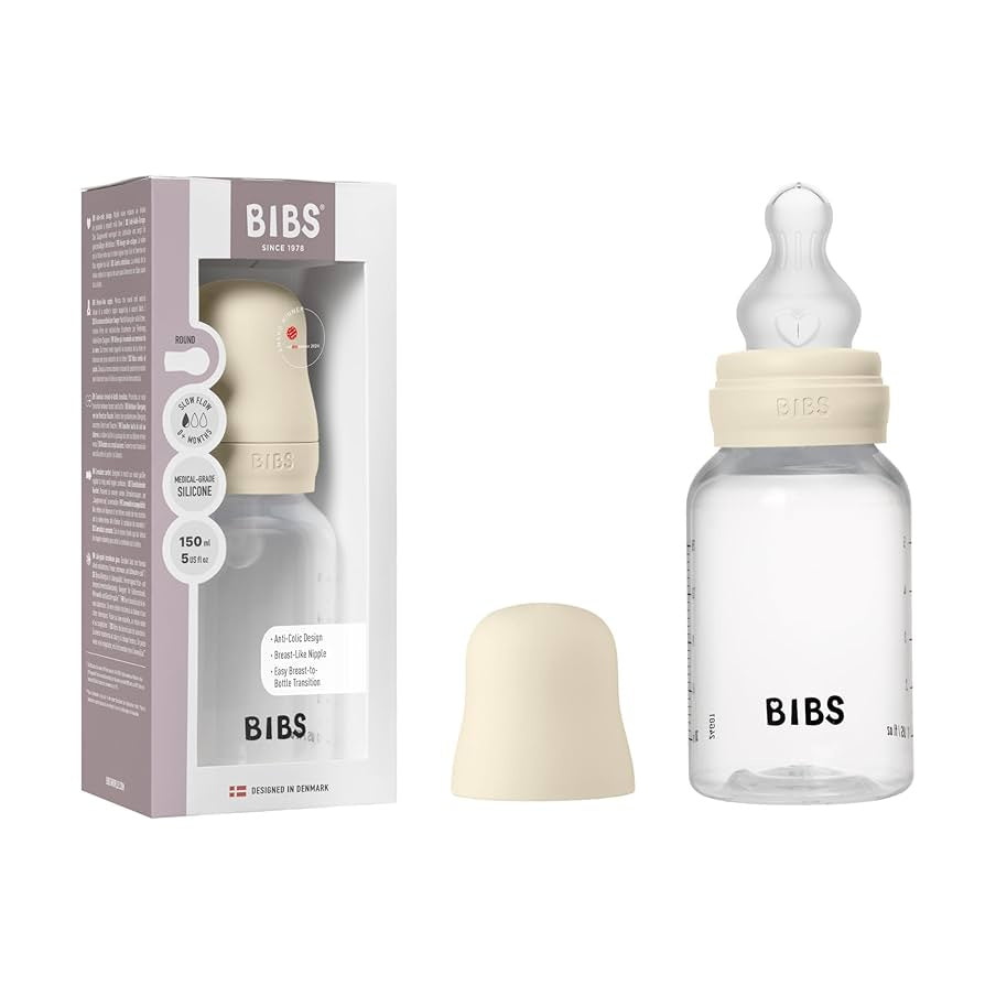 BPA Free Plastic Bottle Slow Flow 150ml - Ivory