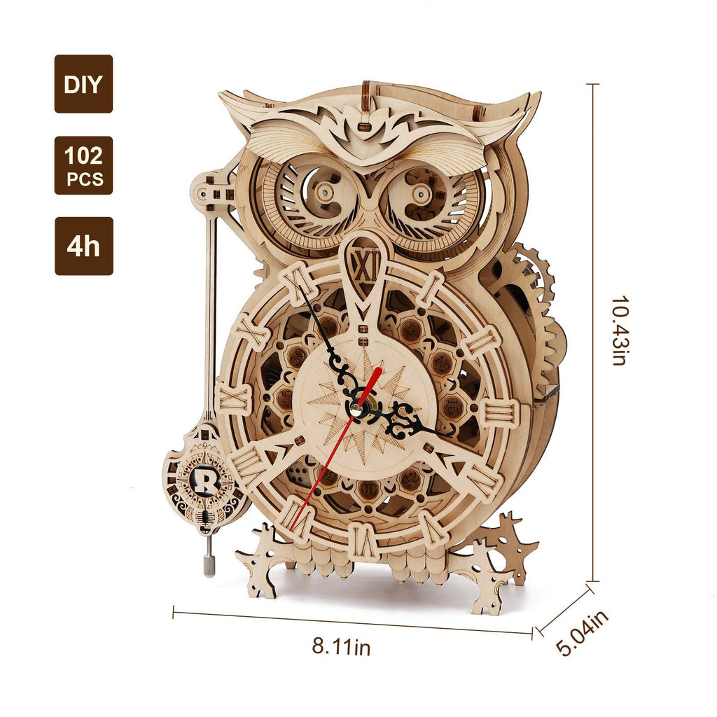 Mechanical Models Owl Clock