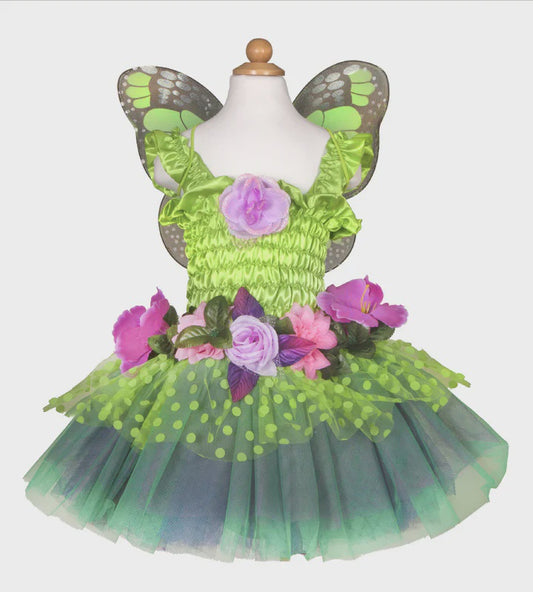 Green Fairy Blooms Deluxe Dress with Wings - The Toy Station