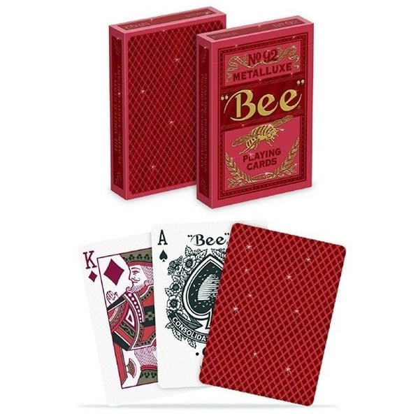 Bee Metalluxe Playing Cards - Red