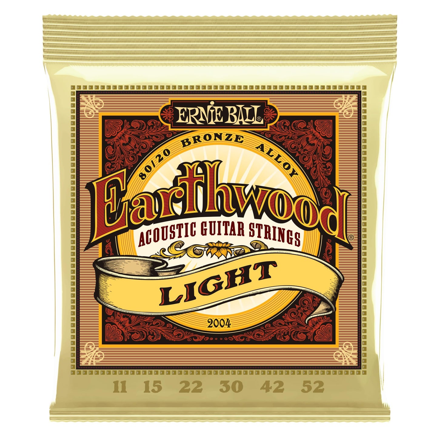 Ernie Ball Earthwood 80/20 Bronze Acoustic Guitar String Light 11/52