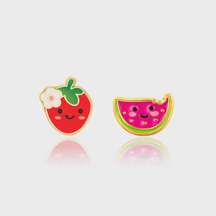 Girl nation Enamel Studs - Berry Melon Twist Perfect Pairs