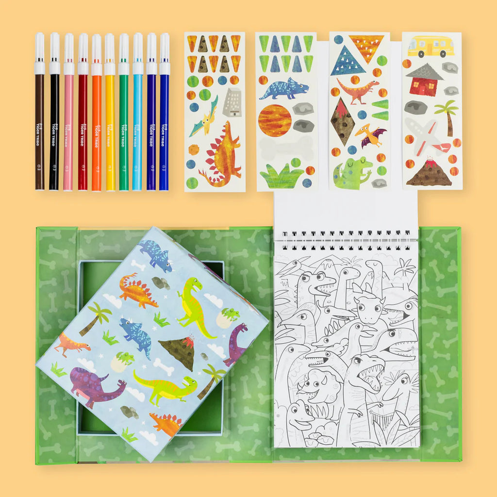 Tiger Tribe Dinosaur Colouring Set - The Toy Station