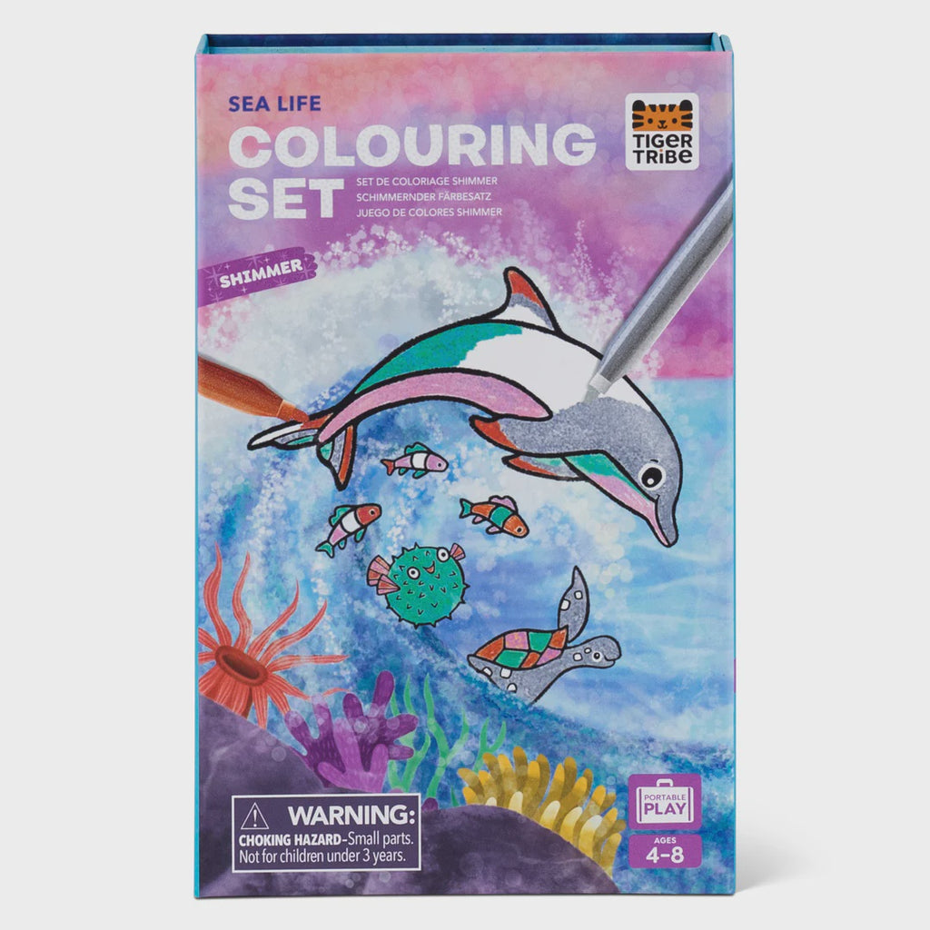 Tiger Tribe Shimmer Colouring Set - Sea Life - The Toy Station