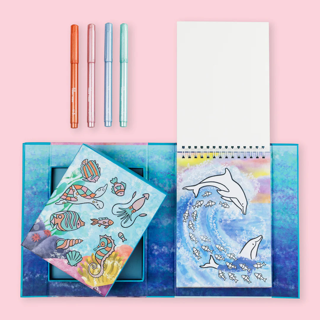 Tiger Tribe Shimmer Colouring Set - Sea Life - The Toy Station