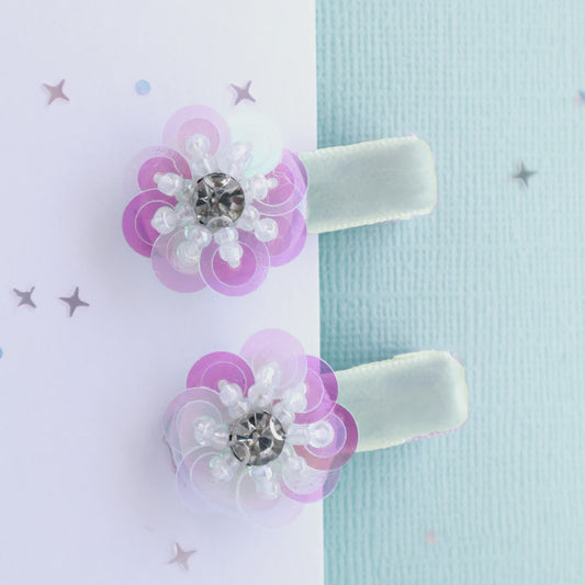 Jewel Flower Hair Clips