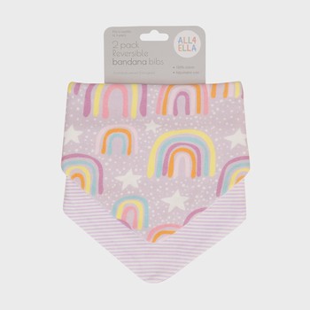 All4Ella 2pk Reversable Bandana Bibs - The Toy Station