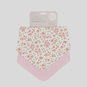 All4Ella 2pk Reversable Bandana Bibs - The Toy Station