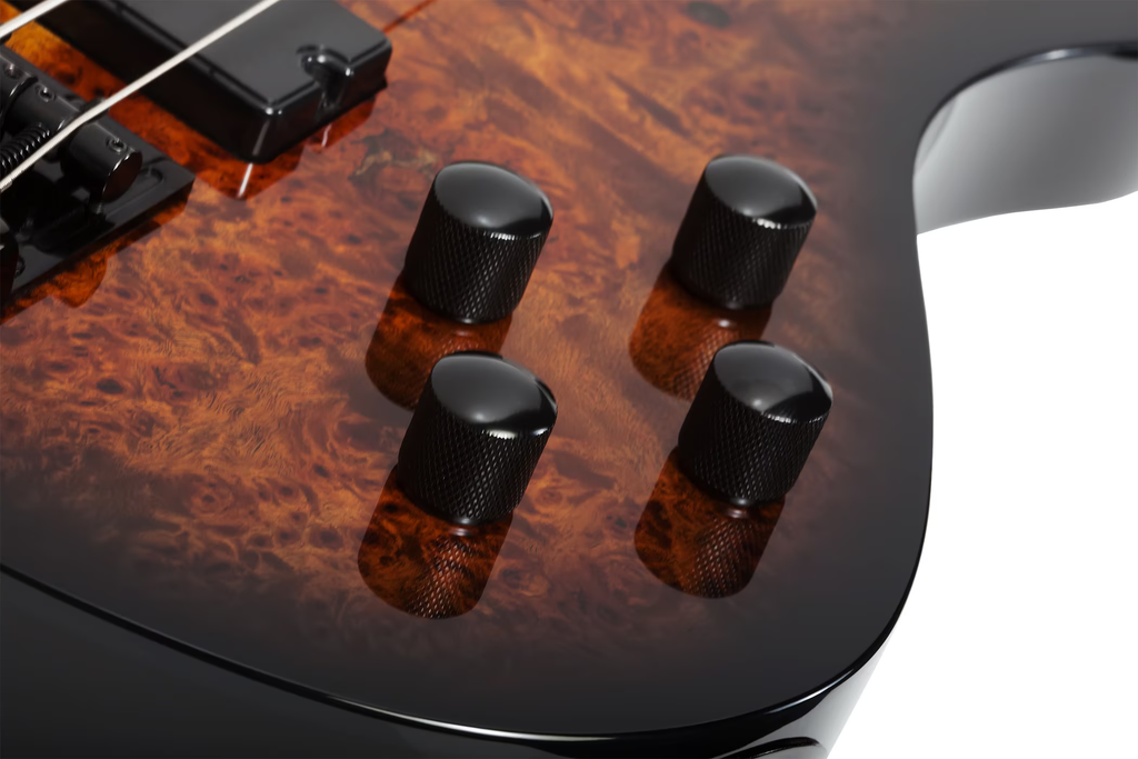 Schecter Electric Bass Guitar in Tobacco Burl