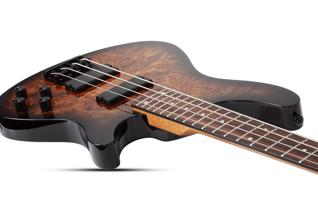 Schecter Electric Bass Guitar in Tobacco Burl