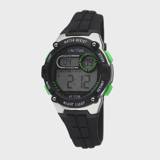Galaxy - Kids Digital Watch - Black Green trim