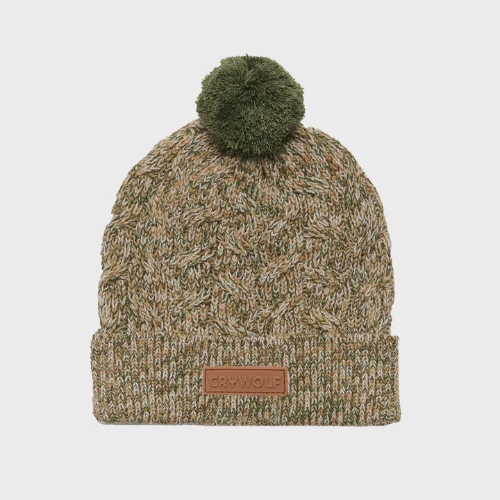 POM POM BEANIE Olive Speckle