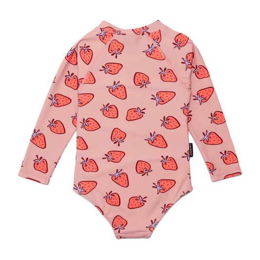 Long Sleeve Swimsuit Strawberry Splash