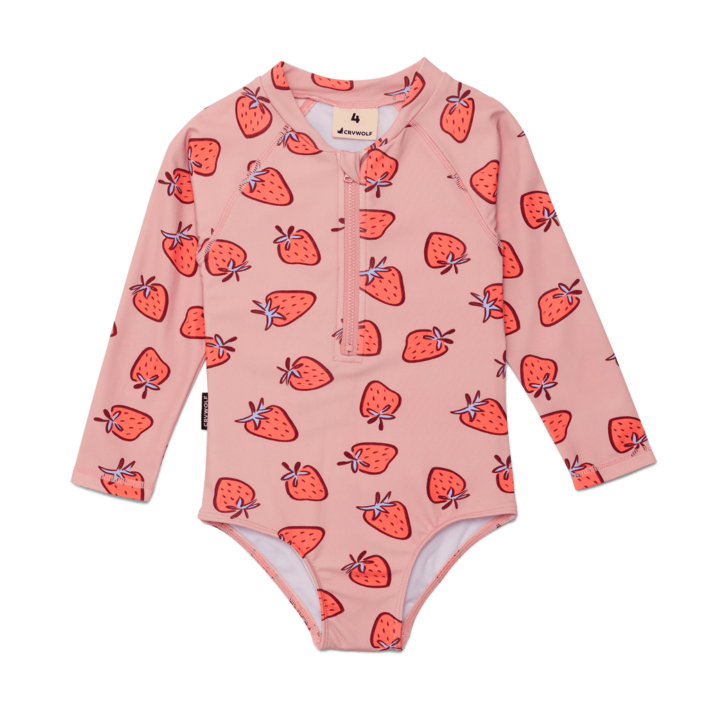 Long Sleeve Swimsuit Strawberry Splash - The Toy Station