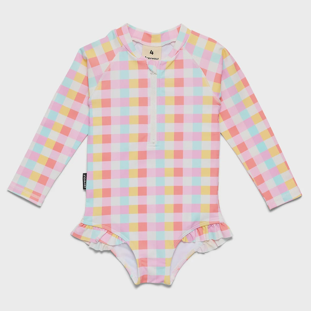 LONG SLEEVE SWIMSUIT Pop Gingham