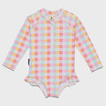 LONG SLEEVE SWIMSUIT Pop Gingham