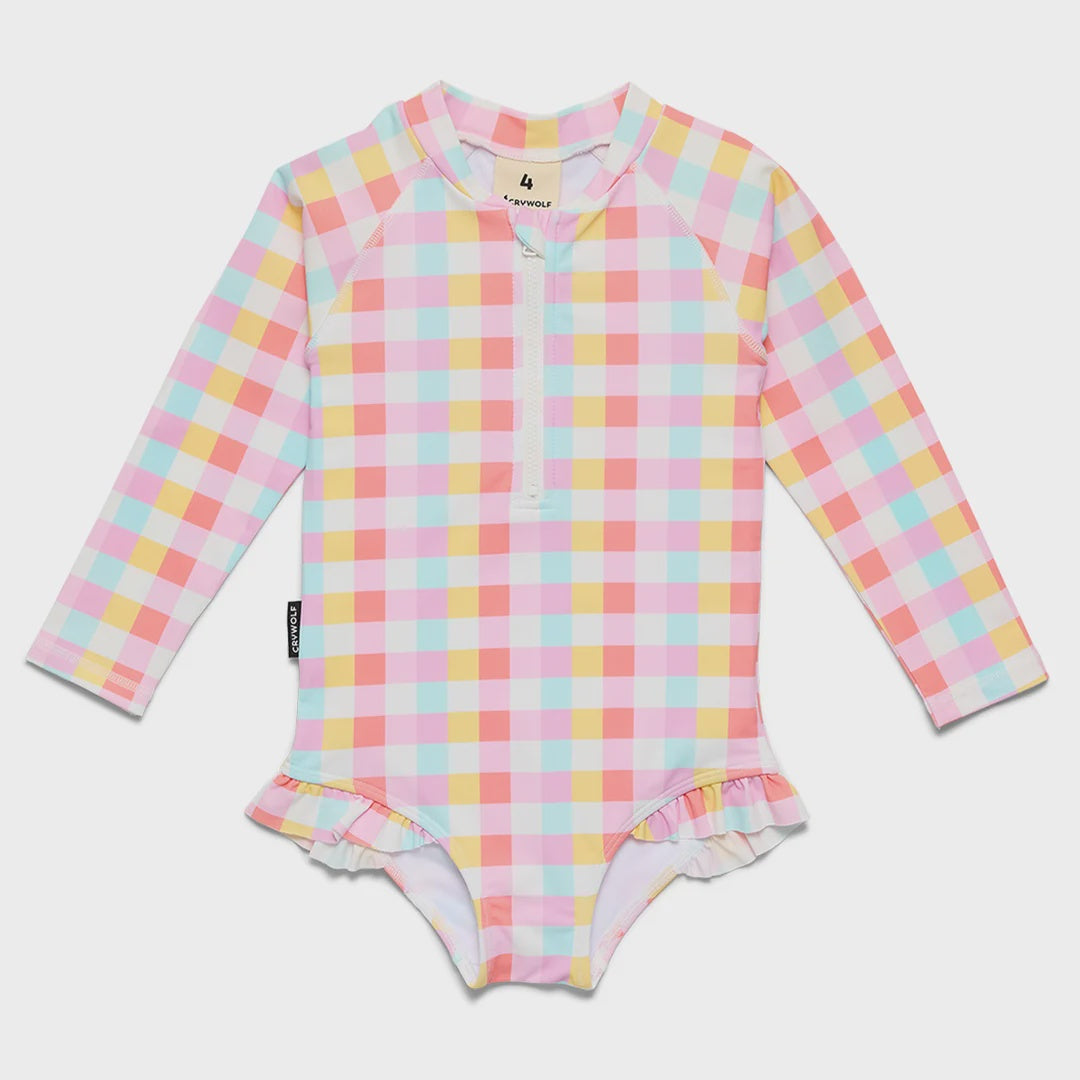 LONG SLEEVE SWIMSUIT Pop Gingham