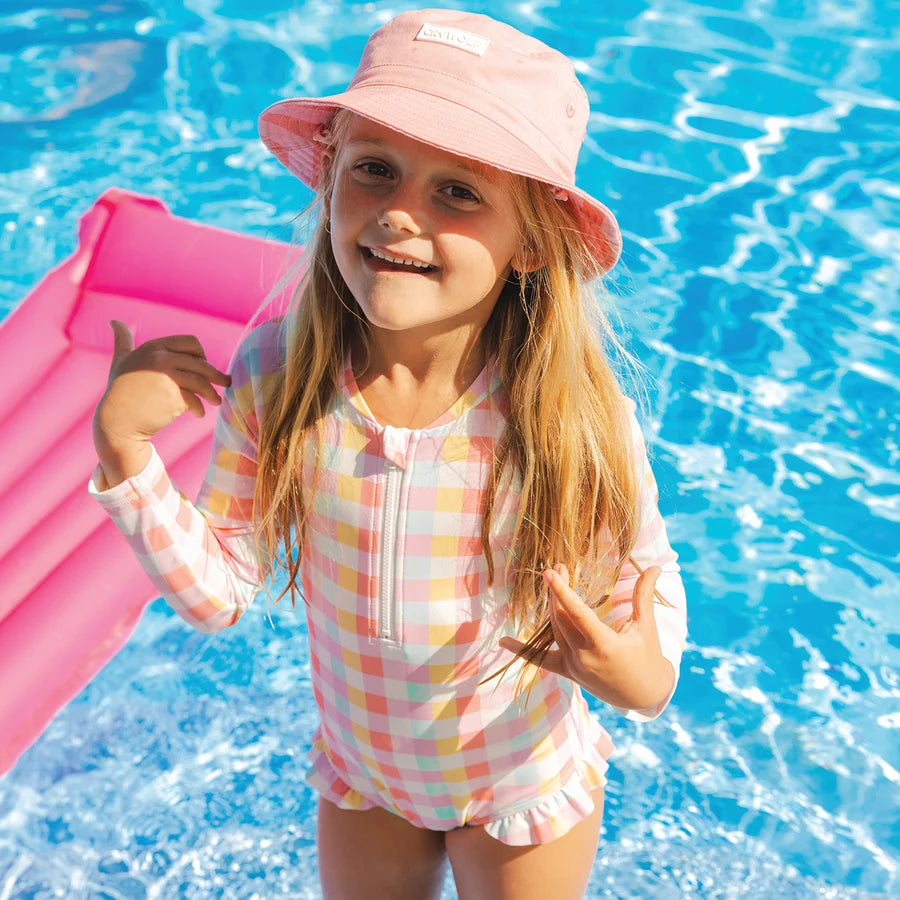 LONG SLEEVE SWIMSUIT Pop Gingham