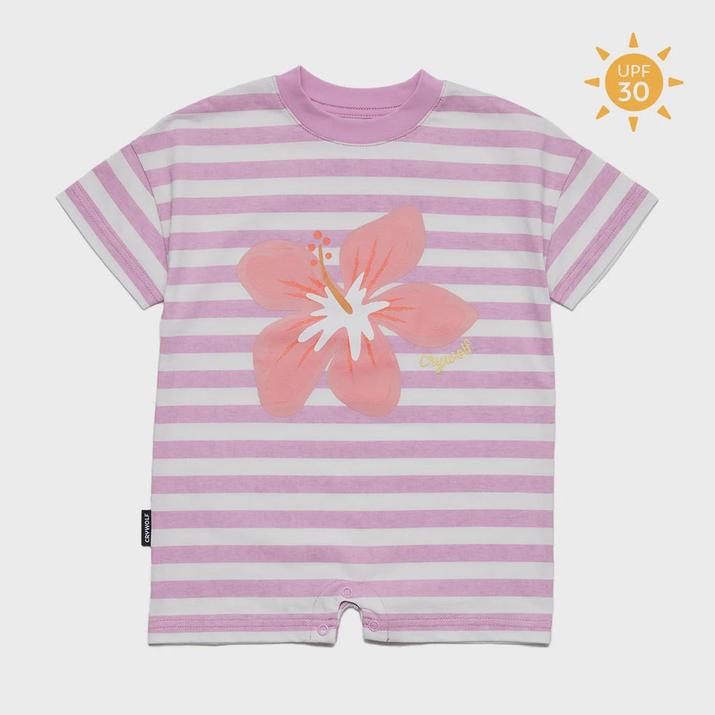SUN SMART ROMPER Hibiscus Stripe