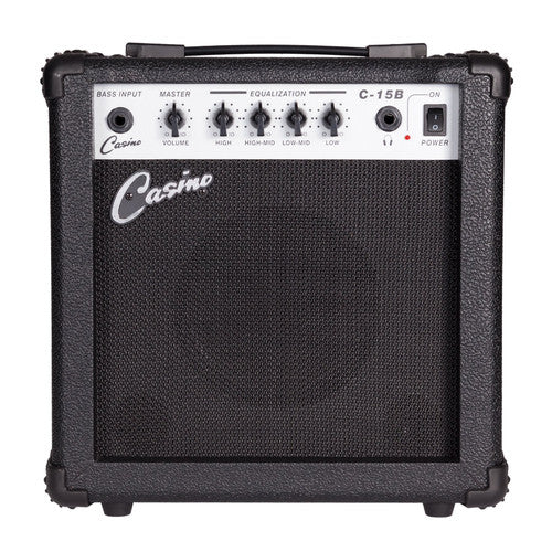 Casino ST-Style Electric Guitar and 15 Watt Amplifier Pack (Transparent Wine Red)