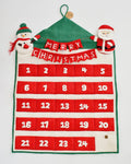 Felt Christmas Advent Calendar with Snowman and Santa