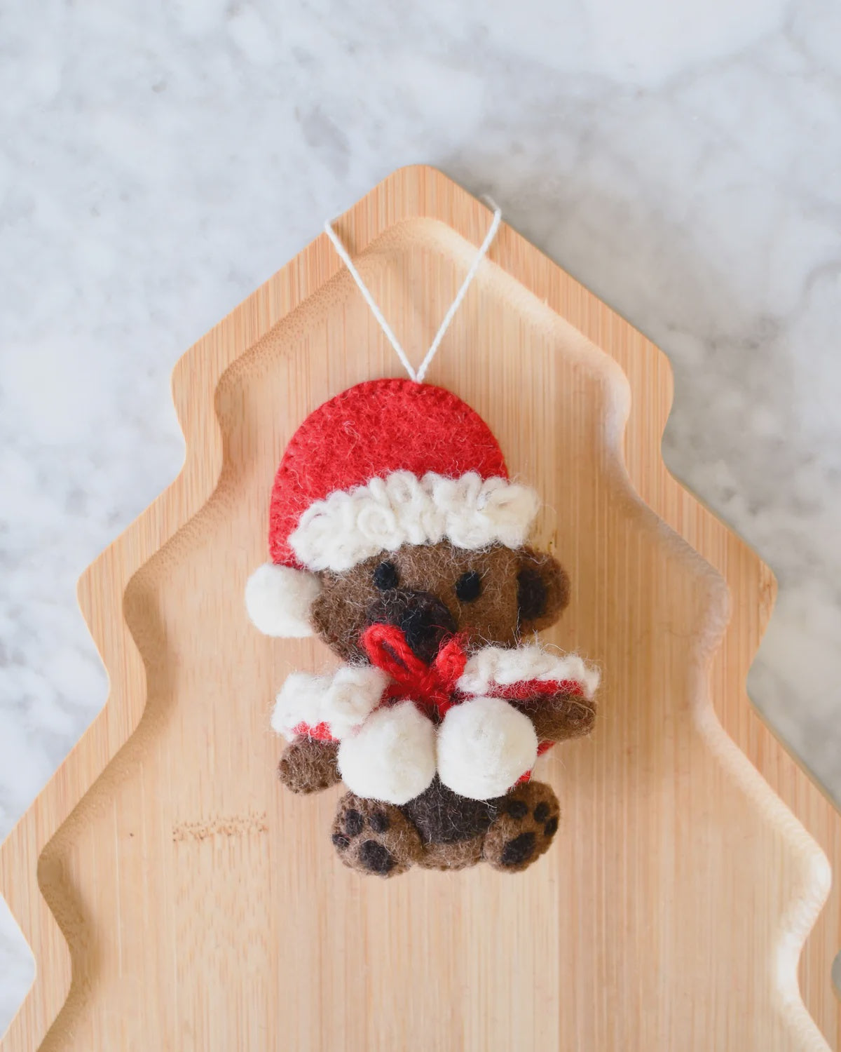 Felt Christmas Teddy Bear Ornament