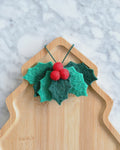 Felt Mistletoe Holly Berry Ornament