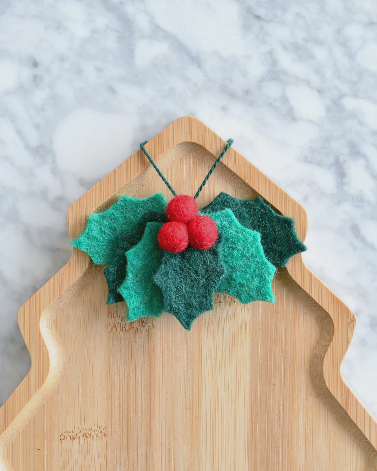 Felt Mistletoe Holly Berry Ornament