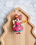 Felt Christmas Pink Angel Ornament
