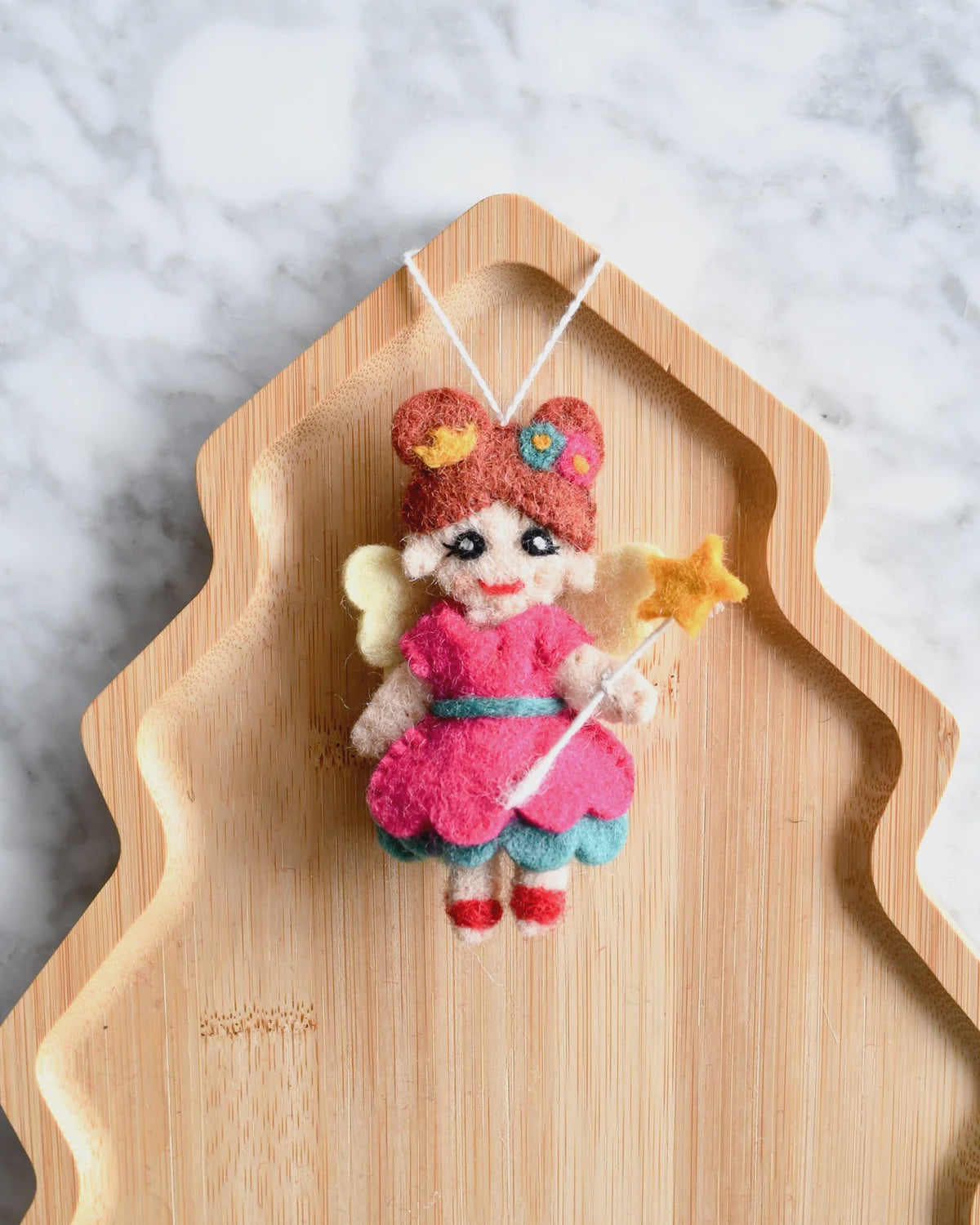 Felt Christmas Pink Angel Ornament