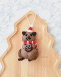 Felt Christmas Quokka with Joey Ornament