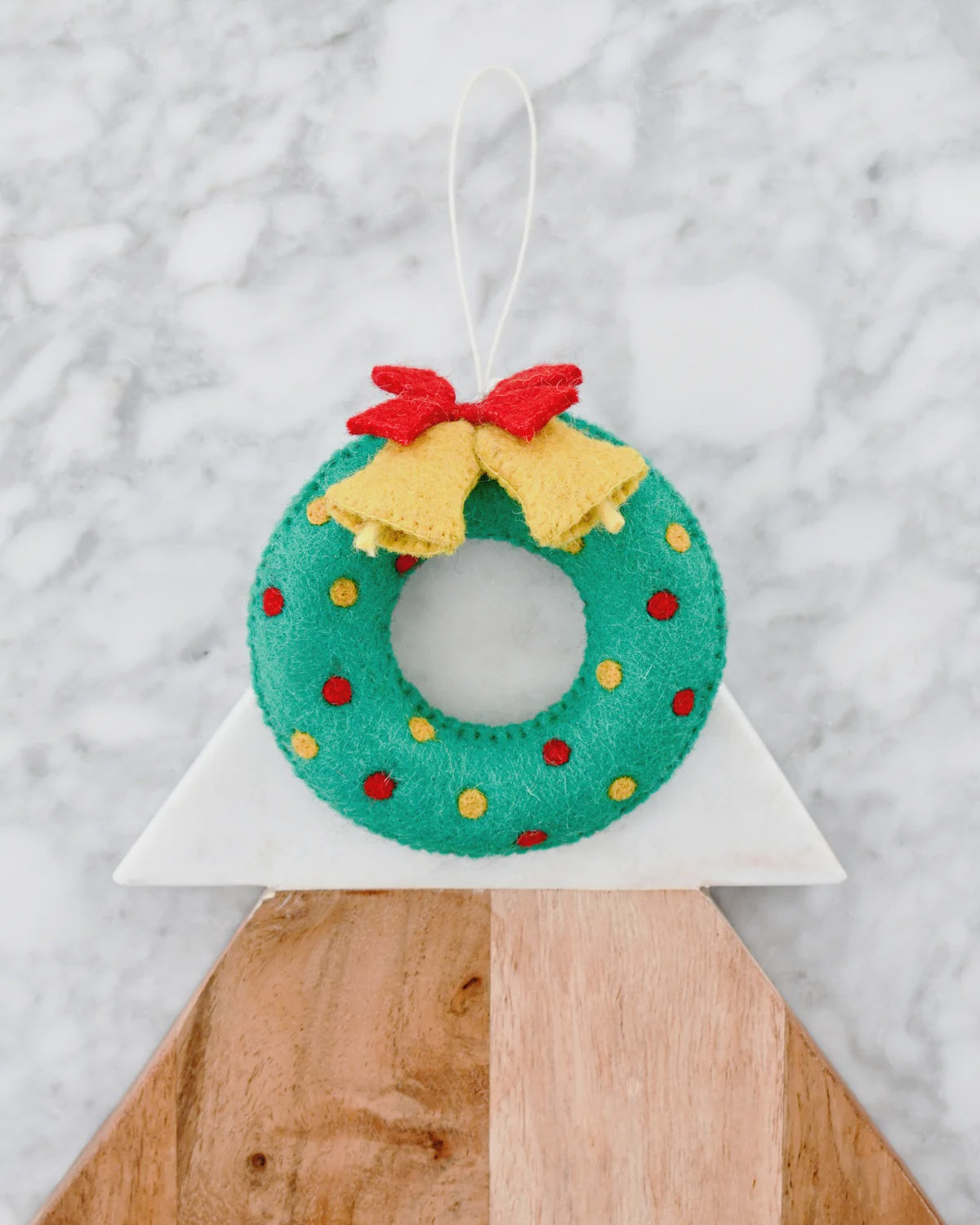 Christmas Ornament - Felt Wreath with Bells