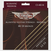 Crossfire Premium Acoustic Guitar Strings Medium 80/20