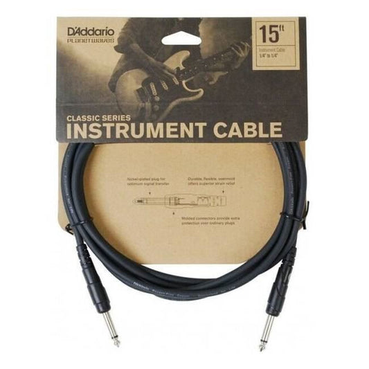 D’Addario PW-CGT-15 Classic Series Instrument Cable, Straight to Straight, 15 ft.