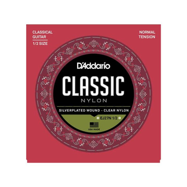 D'Addario EJ27N 1/2 Size Nylon Fractional Classical Guitar Strings Normal Tension