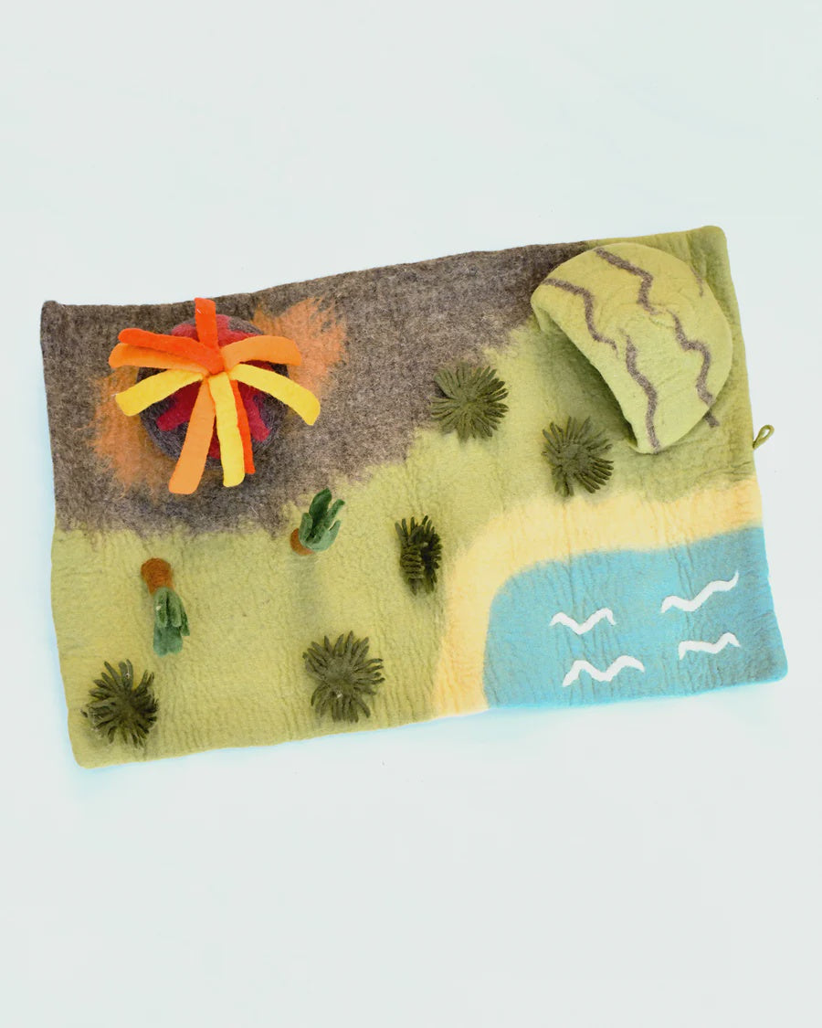 Large Dinosaur Land with Volcano Play Mat Playscape