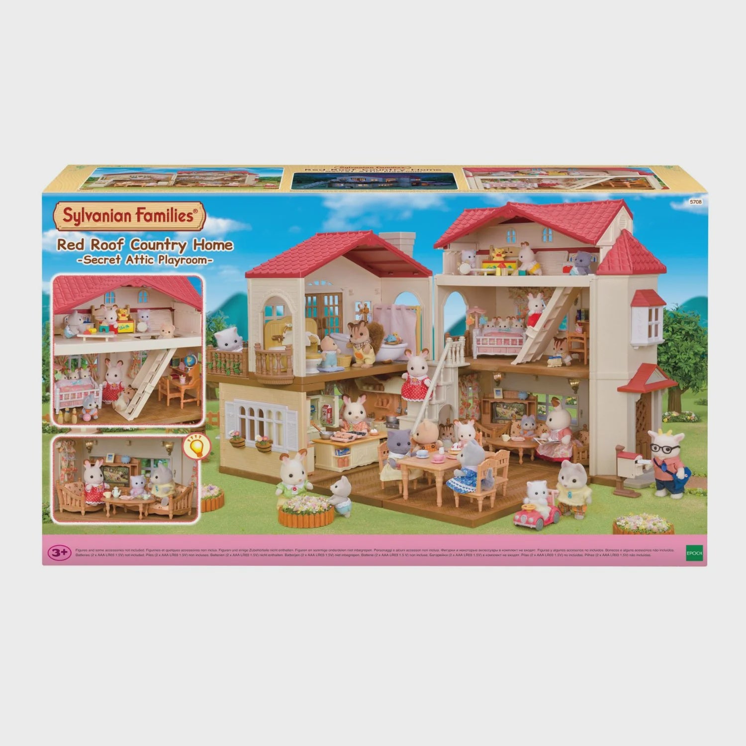 Red Roof Country Home with Secret Attic - The Toy Station