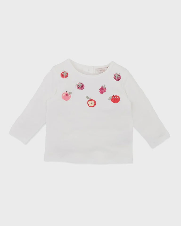 Fox & Finch ORCHARD BLOOM EMB. FRUIT LS TEE