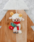 Christmas Ornament - Felt Lamb With Stocking