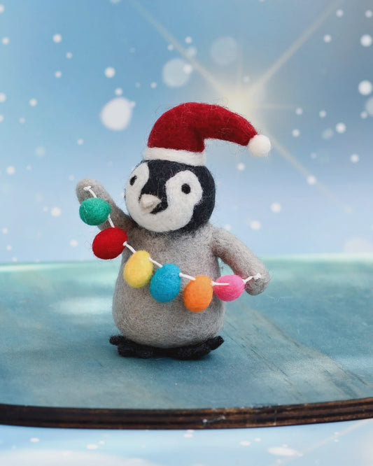 Felt Penguin with Festoon Light Bulbs Toy