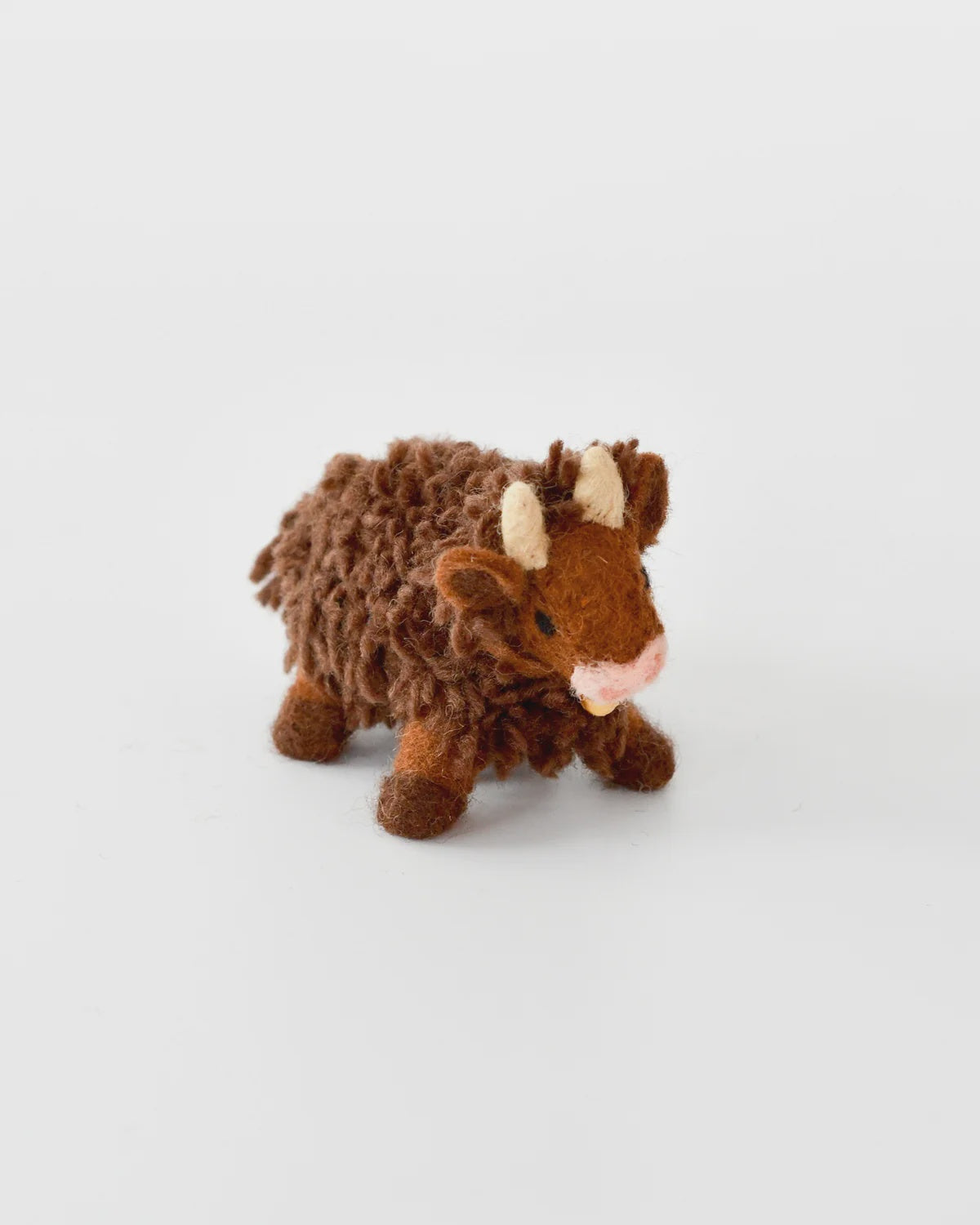 Felt Highland Cow Toy - Dark Brown