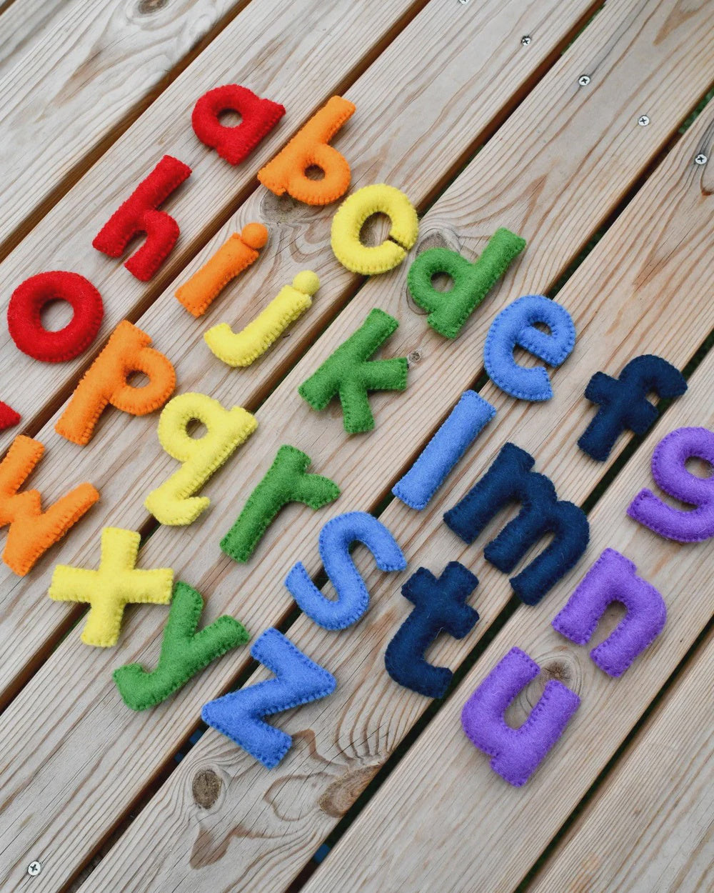 Felt Alphabet Lowercase Small Letters - Rainbow Colourful