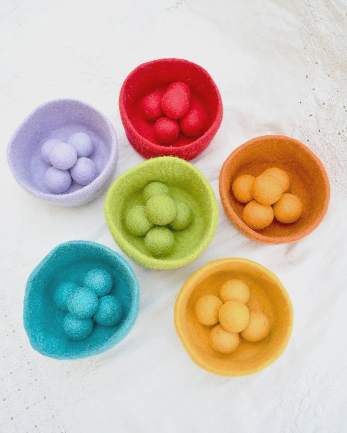 Colourful Felt Colour Sorter Balls and Bowls - The Toy Station