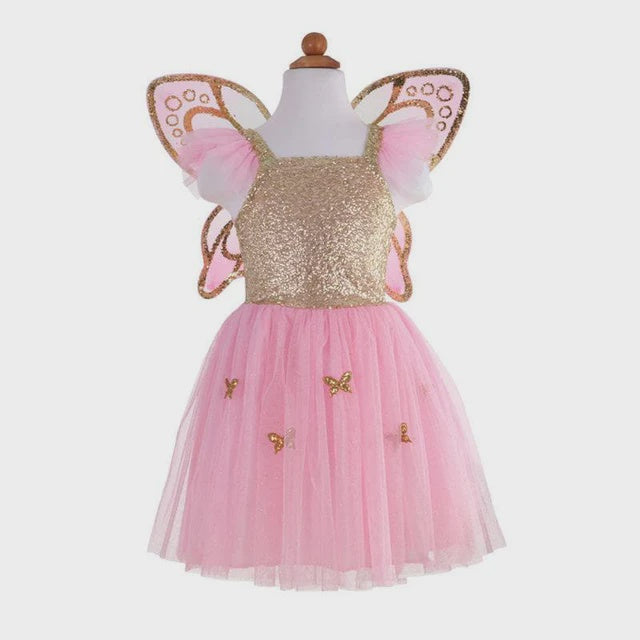 Gold Sequins Butterfly Dress & Wings Size 5-7 - The Toy Station