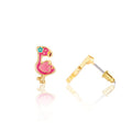 Girl Nation Enamel Stud - Fantastic Flamingo