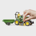 Bruder John Deere Lawn Tractor With Trailer & Gardener