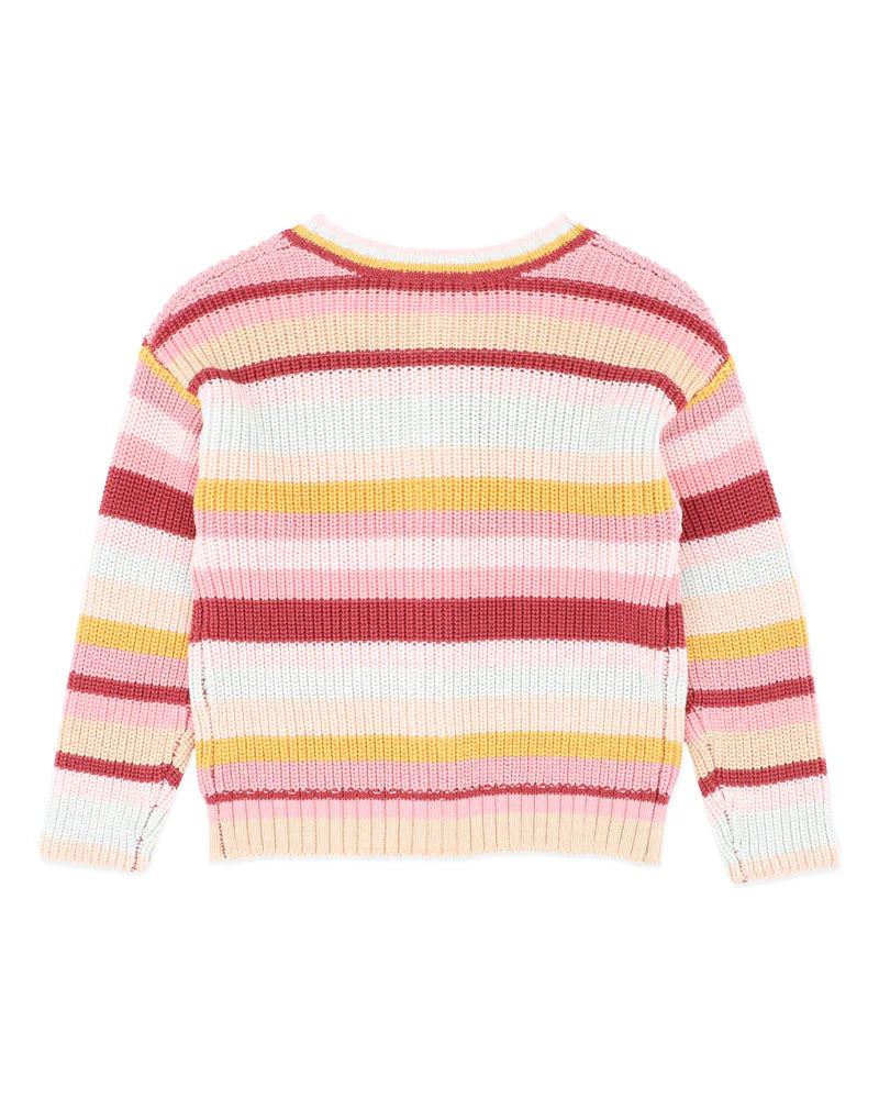Fox & Finch ORCHARD BLOOM STRIPE CARDIGAN 3-7 YRS