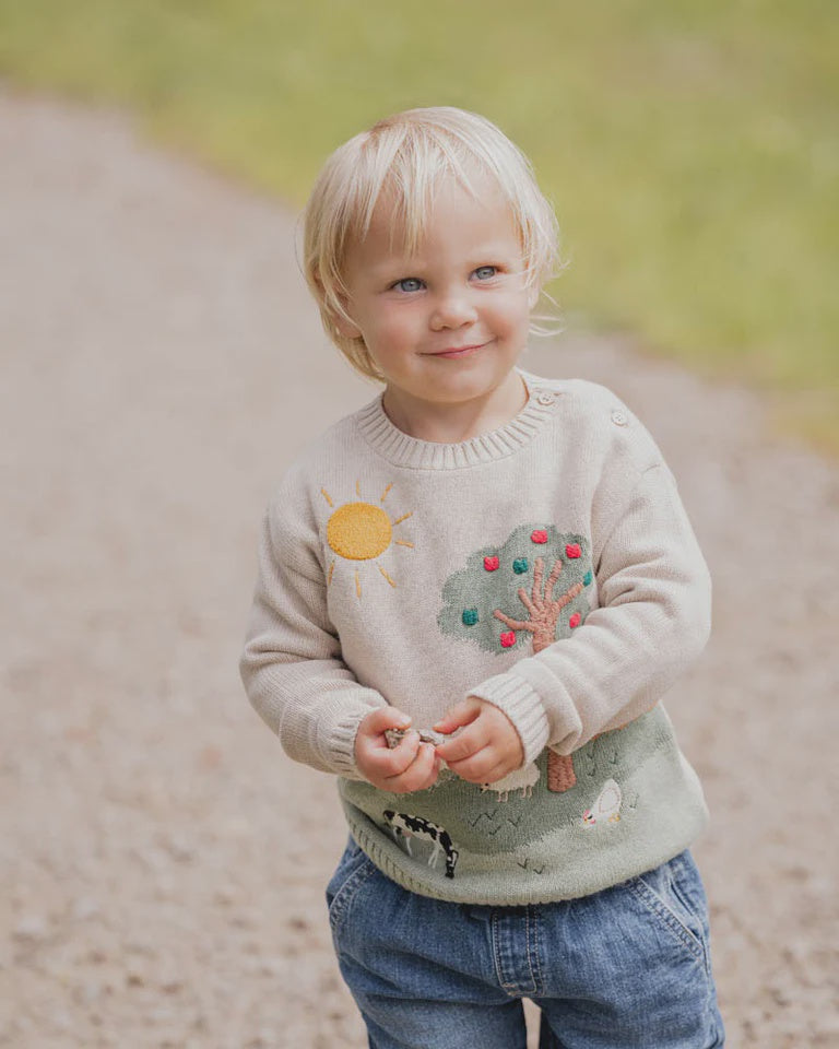 Bébé by Minihaha HUNTER FARM ORGANIC KNITTED JUMPER
