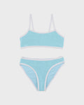 BLUE FIZZ/WHITE CRINKLE BIKINI 8-16Y